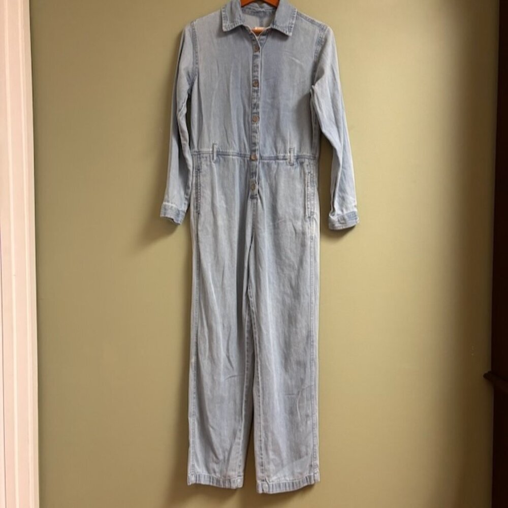 Billabong Salty Blonde Women Jumpsuit Size S Sunday Denim Utility Festival Comfy